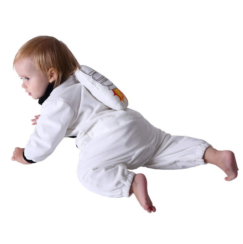 HSCTEK Newborn Astronaut Costume, Baby Space Cosplay Infant Boys Girls, Toddler Halloween Suit Costume Kids White 3-6 Months - Image 4